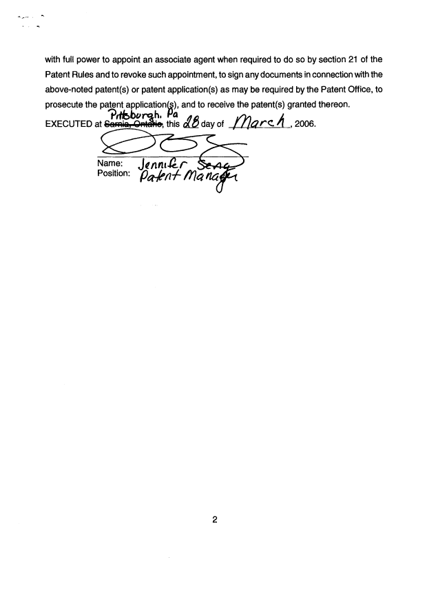 Document de brevet canadien 2490046. Correspondance 20051204. Image 3 de 3