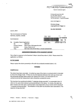 Canadian Patent Document 2887109. Amendment 20190606. Image 1 of 9